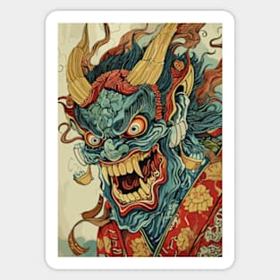 A Japanese Demon Oni Art Sticker